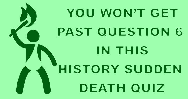 Banner for A history quiz structured with a sudden death format.