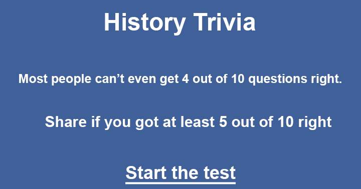 Banner for Answer these 10 challenging questions on history.