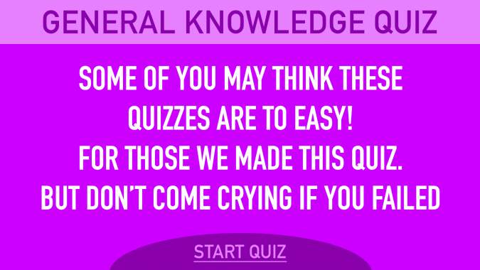 Don't come crying if you failed!
