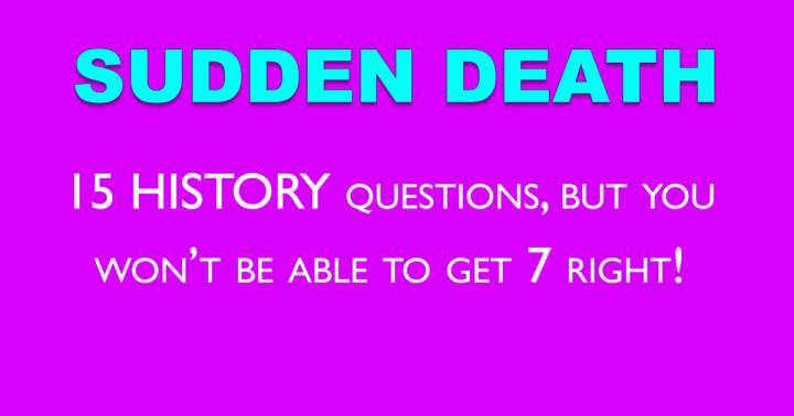 Banner for History Sudden Death Quiz