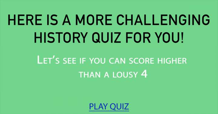 Difficult History Quiz